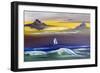 Sailing Boat  in Storm-vilax-Framed Art Print