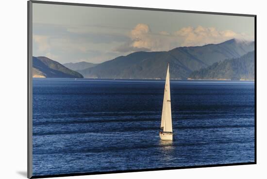 Sailing Boat in the Fjords around Picton, Marlborough Region, South Island, New Zealand, Pacific-Michael Runkel-Mounted Photographic Print