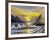 Sailing Boat In Waves On A Decline-balaikin2009-Framed Art Print