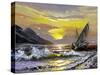 Sailing Boat In Waves On A Decline-balaikin2009-Stretched Canvas