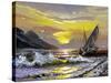 Sailing Boat In Waves On A Decline-balaikin2009-Stretched Canvas