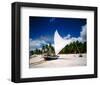 Sailing boat Jangada at Combuco Beach near Fortaleza, Ceara, Brazil-null-Framed Art Print