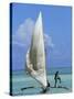 Sailing Boat, Kiwengwa Beach, Zanzibar, Tanzania, East Africa, Africa-Yadid Levy-Stretched Canvas