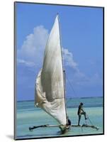 Sailing Boat, Kiwengwa Beach, Zanzibar, Tanzania, East Africa, Africa-Yadid Levy-Mounted Photographic Print