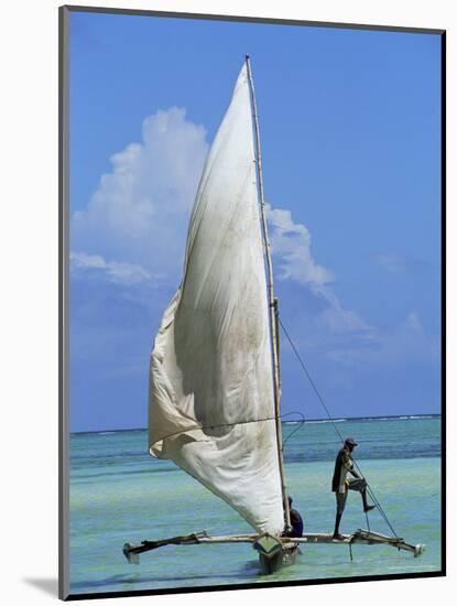 Sailing Boat, Kiwengwa Beach, Zanzibar, Tanzania, East Africa, Africa-Yadid Levy-Mounted Photographic Print