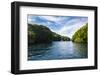 Sailing Boat Leaving the Habour of Koror, Rock Islands, Palau, Central Pacific, Pacific-Michael Runkel-Framed Photographic Print