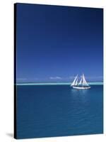 Sailing Boat, Mamanuca, Fiji-Neil Farrin-Stretched Canvas