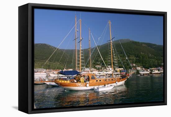 Sailing Boat Off Sami, Kefalonia, Greece-Peter Thompson-Framed Stretched Canvas