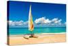 Sailing Boat on a Beautiful Summer Day at Beach in Cuba-Kamira-Stretched Canvas