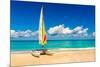 Sailing Boat on a Beautiful Summer Day at Beach in Cuba-Kamira-Mounted Photographic Print