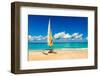 Sailing Boat on a Beautiful Summer Day at Beach in Cuba-Kamira-Framed Photographic Print