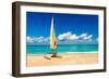 Sailing Boat on a Beautiful Summer Day at Beach in Cuba-Kamira-Framed Photographic Print