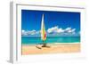 Sailing Boat on a Beautiful Summer Day at Beach in Cuba-Kamira-Framed Photographic Print