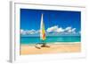 Sailing Boat on a Beautiful Summer Day at Beach in Cuba-Kamira-Framed Photographic Print