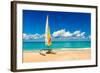 Sailing Boat on a Beautiful Summer Day at Beach in Cuba-Kamira-Framed Photographic Print