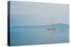 Sailing Boat on Lake-Clive Nolan-Stretched Canvas