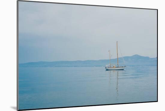 Sailing Boat on Lake-Clive Nolan-Mounted Photographic Print