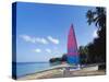Sailing Boat on Paynes Bay, Barbados, Caribbean-Hans Peter Merten-Stretched Canvas
