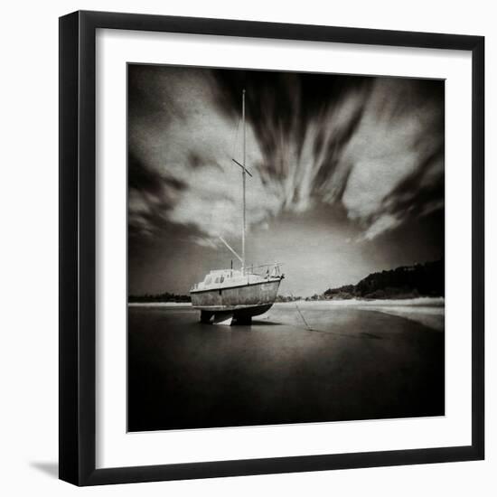 Sailing Boat on Sandy Shore-Steven Allsopp-Framed Photographic Print
