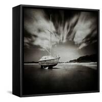 Sailing Boat on Sandy Shore-Steven Allsopp-Framed Stretched Canvas