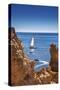 Sailing Boat, Ponta De Piedade, Lagos, Algarve, Portugal-Sabine Lubenow-Stretched Canvas