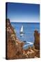 Sailing Boat, Ponta De Piedade, Lagos, Algarve, Portugal-Sabine Lubenow-Stretched Canvas