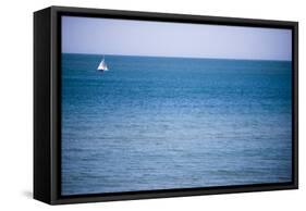 Sailing Boat, Seen from Swanage Beach, Dorset, England, United Kingdom, Europe-Matthew Williams-Ellis-Framed Stretched Canvas