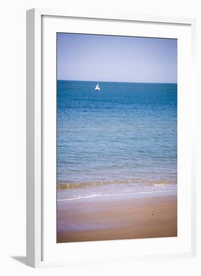 Sailing Boat, Seen from Swanage Beach, Dorset, England, United Kingdom, Europe-Matthew Williams-Ellis-Framed Photographic Print