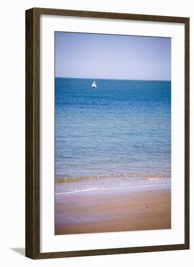 Sailing Boat, Seen from Swanage Beach, Dorset, England, United Kingdom, Europe-Matthew Williams-Ellis-Framed Photographic Print