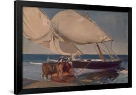 Sailing Boats, 1916 - oil on canvas. JOAQUIN SOROLLA. Location: MUSEO SOROLLA, MADRID, SPAIN-Joaquin Sorolla-Framed Poster
