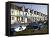 Sailing Boats and Holiday Homes on the Seafront, Whitstable, Kent, England, United Kingdom-David Hughes-Framed Stretched Canvas