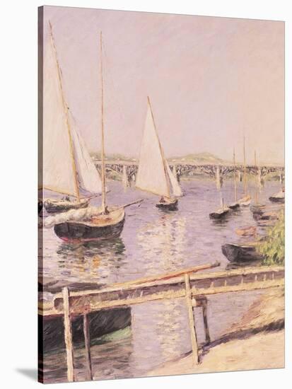 Sailing Boats at Argenteuil, circa 1888-Gustave Caillebotte-Stretched Canvas