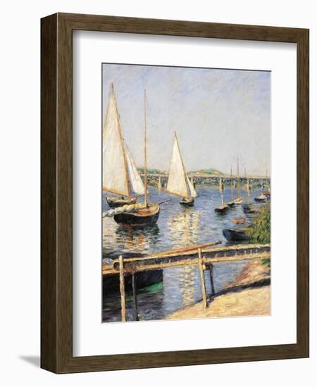 Sailing Boats at Argenteuil-Gustave Caillebotte-Framed Giclee Print