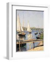 Sailing Boats at Argenteuil-Gustave Caillebotte-Framed Giclee Print