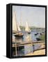 Sailing Boats at Argenteuil-Gustave Caillebotte-Framed Stretched Canvas