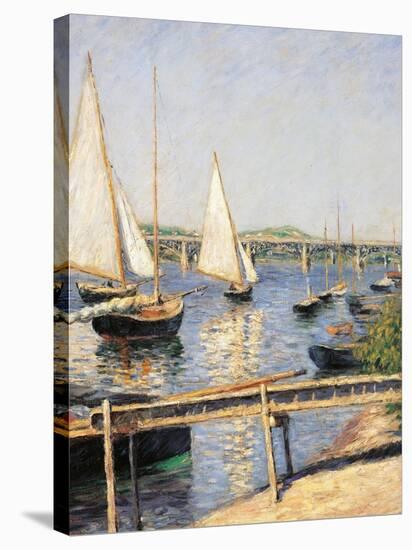 Sailing Boats at Argenteuil-Gustave Caillebotte-Stretched Canvas