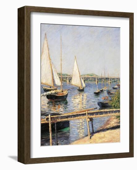 Sailing Boats at Argenteuil-Gustave Caillebotte-Framed Giclee Print