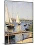 Sailing Boats at Argenteuil-Gustave Caillebotte-Mounted Giclee Print