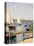 Sailing Boats at Argenteuil-Gustave Caillebotte-Stretched Canvas