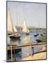 Sailing Boats at Argenteuil-Gustave Caillebotte-Mounted Art Print