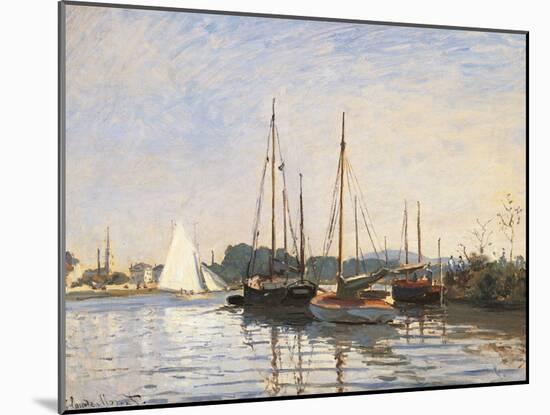 Sailing Boats at Argenteuil-Claude Monet-Mounted Art Print