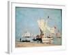 Sailing Boats, C, 1869 (Oil on Wood)-Eugene Louis Boudin-Framed Giclee Print