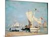 Sailing Boats, C, 1869 (Oil on Wood)-Eugene Louis Boudin-Mounted Giclee Print