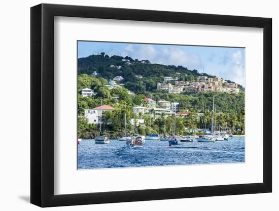 Sailing boats in Cruz Bay, St. John, Virgin Islands National Park, US Virgin Islands, West Indies,-Michael Runkel-Framed Photographic Print