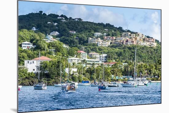 Sailing boats in Cruz Bay, St. John, Virgin Islands National Park, US Virgin Islands, West Indies,-Michael Runkel-Mounted Photographic Print