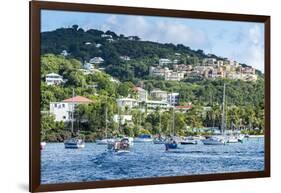 Sailing boats in Cruz Bay, St. John, Virgin Islands National Park, US Virgin Islands, West Indies,-Michael Runkel-Framed Photographic Print