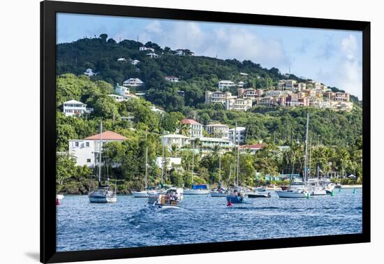 Sailing boats in Cruz Bay, St. John, Virgin Islands National Park, US Virgin Islands, West Indies,-Michael Runkel-Framed Photographic Print