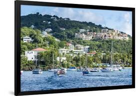 Sailing boats in Cruz Bay, St. John, Virgin Islands National Park, US Virgin Islands, West Indies,-Michael Runkel-Framed Photographic Print