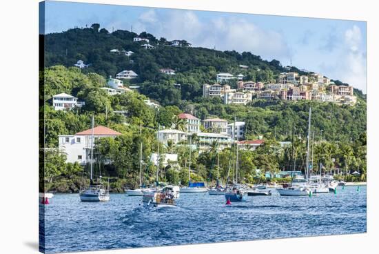 Sailing boats in Cruz Bay, St. John, Virgin Islands National Park, US Virgin Islands, West Indies,-Michael Runkel-Stretched Canvas