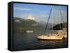 Sailing Boats in Evening Light, Moored on Lake Annecy, Rhone Alpes, France, Europe-Richardson Peter-Framed Stretched Canvas